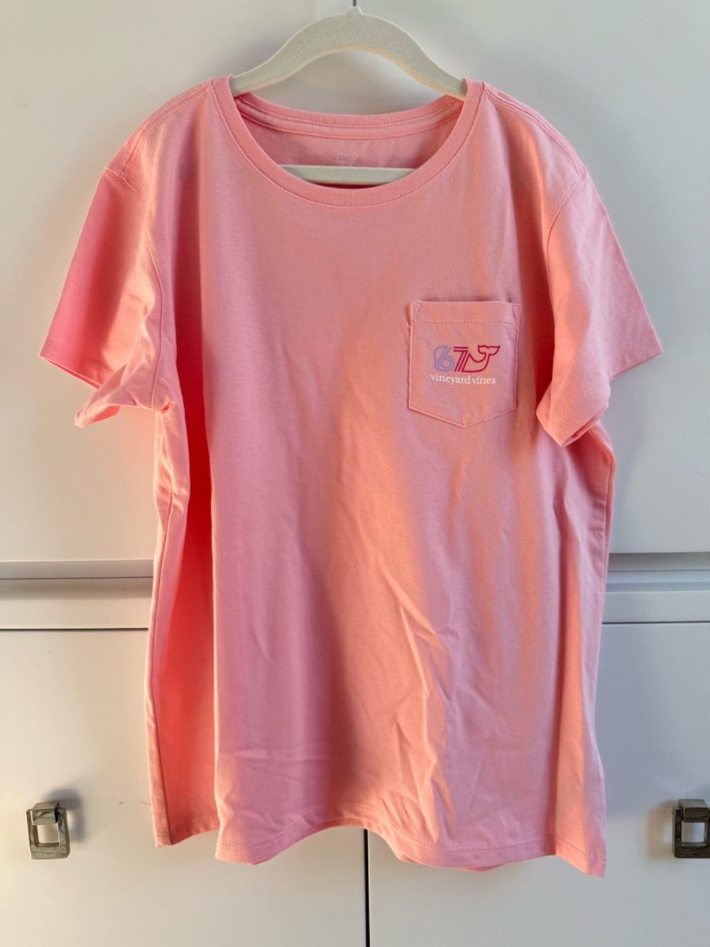 Vineyard Vines Girls' Pink 67 Pocket T-Shirt